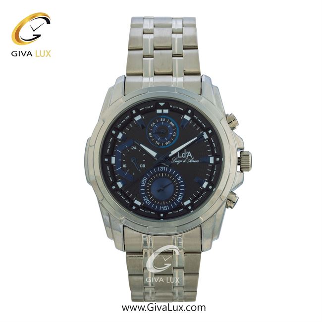 ساعت مچی اورجینال مردانه LdA سه موتوره فول تایم نقره ای | نقره ای| سرمه ای| کد رفرنس 2354